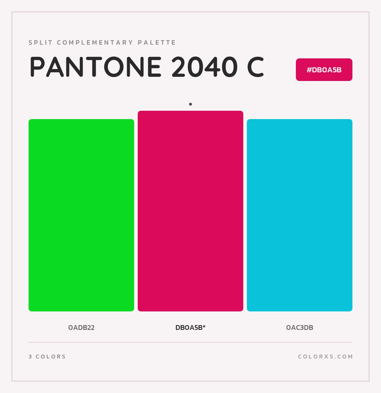 PANTONE 2040 C - Split-Complementary Color Palette