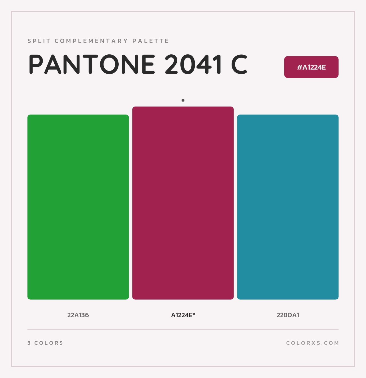 PANTONE 2041 C - Split-Complementary Color Palette
