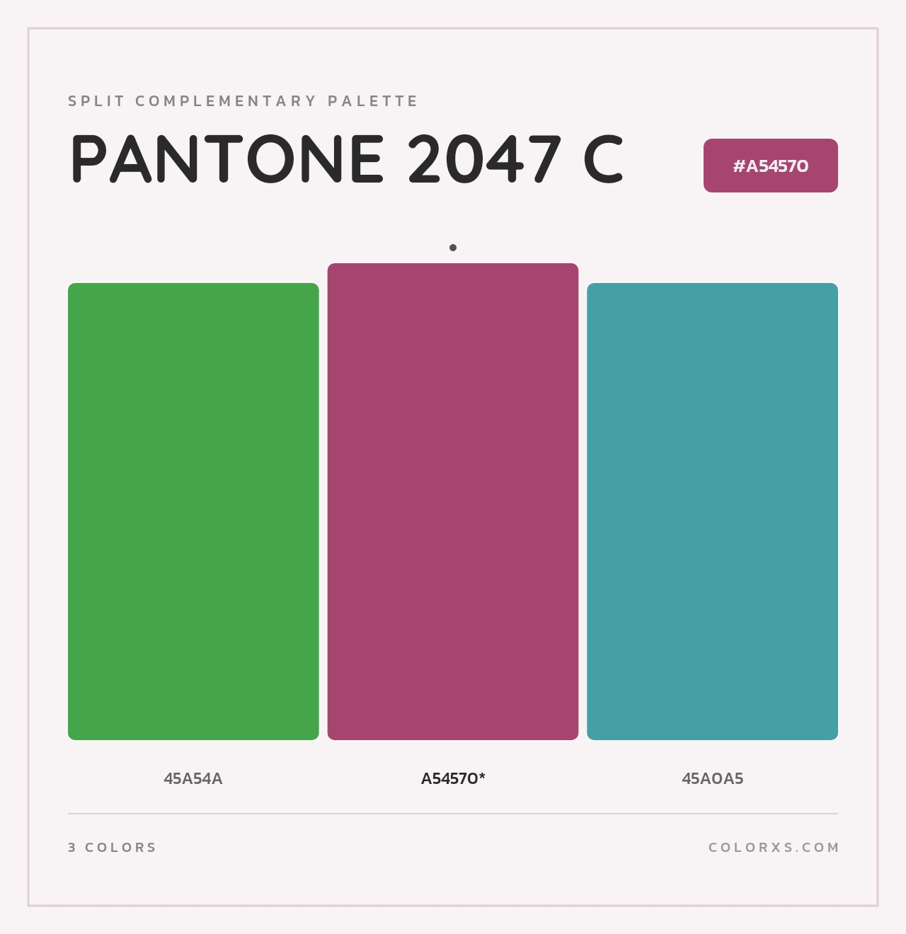 PANTONE 2047 C - Split-Complementary Color Palette