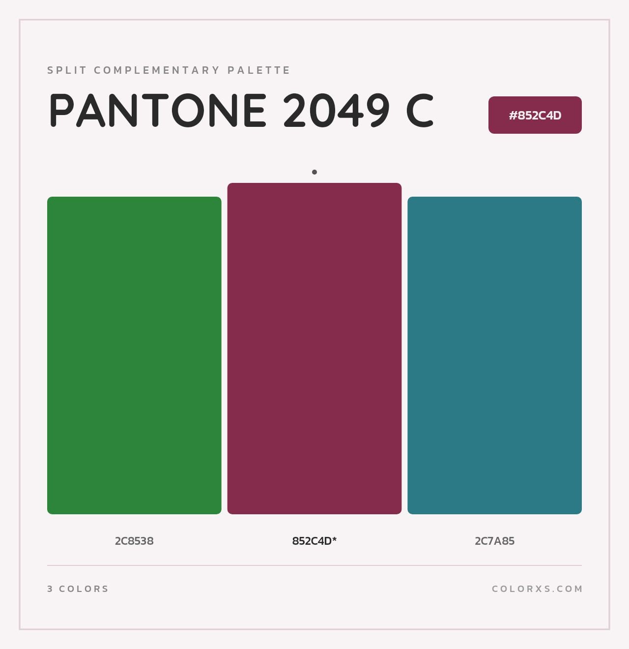 PANTONE 2049 C - Split-Complementary Color Palette
