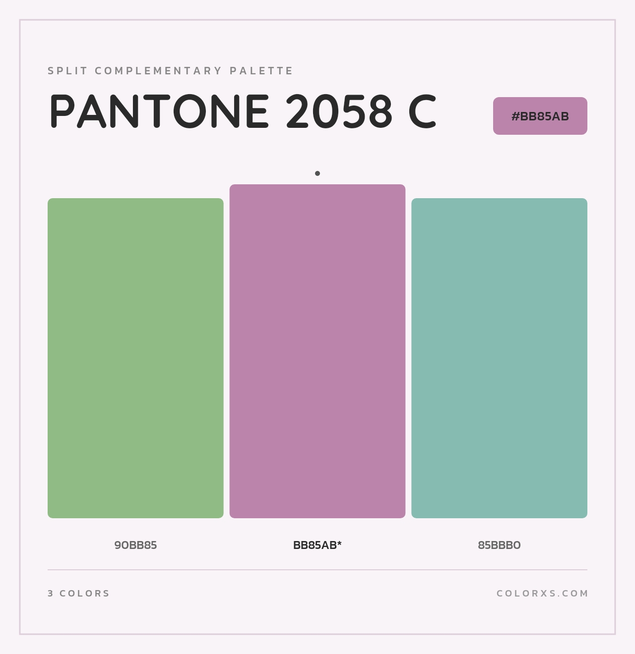 PANTONE 2058 C - Split-Complementary Color Palette