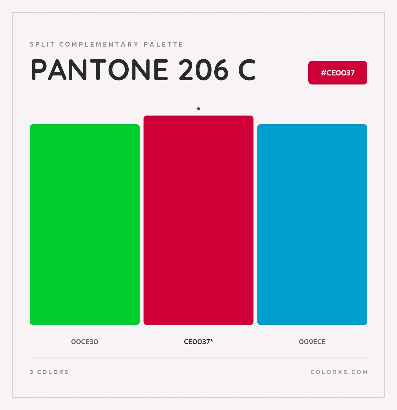 PANTONE 206 C - Split-Complementary Color Palette