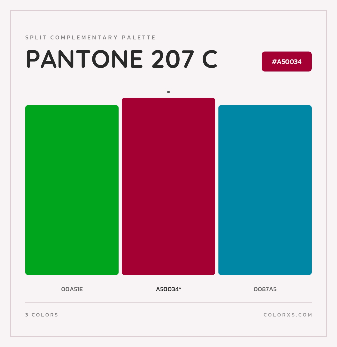PANTONE 207 C - Split-Complementary Color Palette