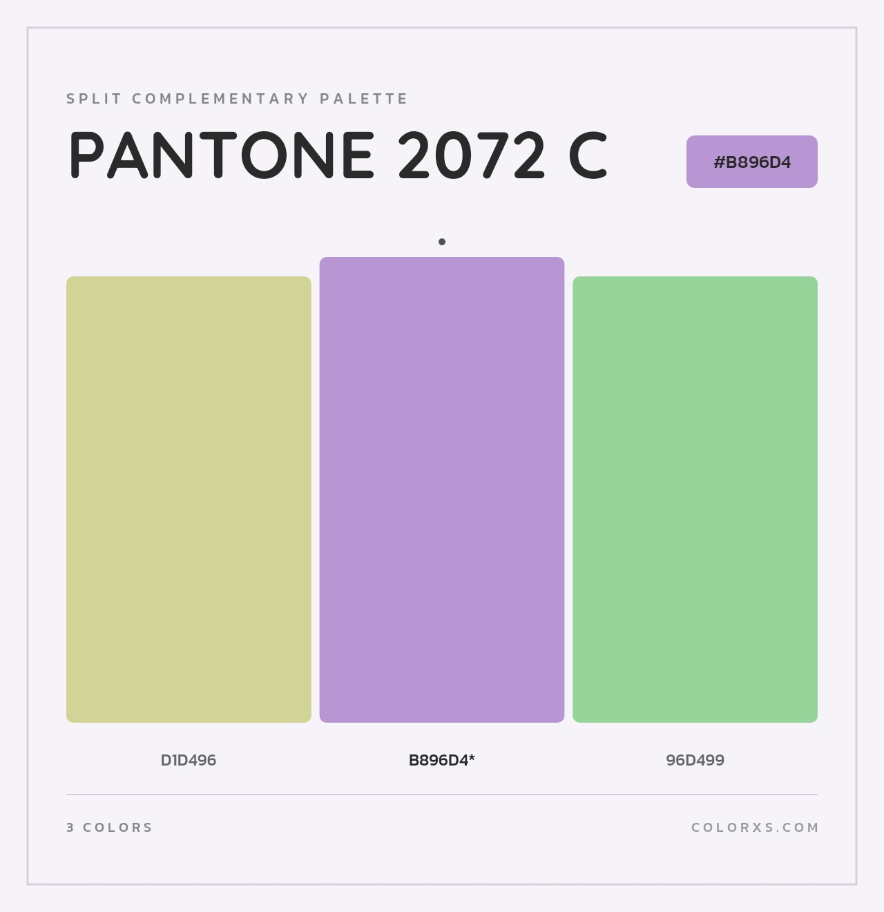 PANTONE 2072 C - Split-Complementary Color Palette