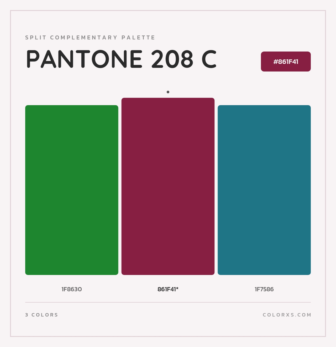 PANTONE 208 C - Split-Complementary Color Palette