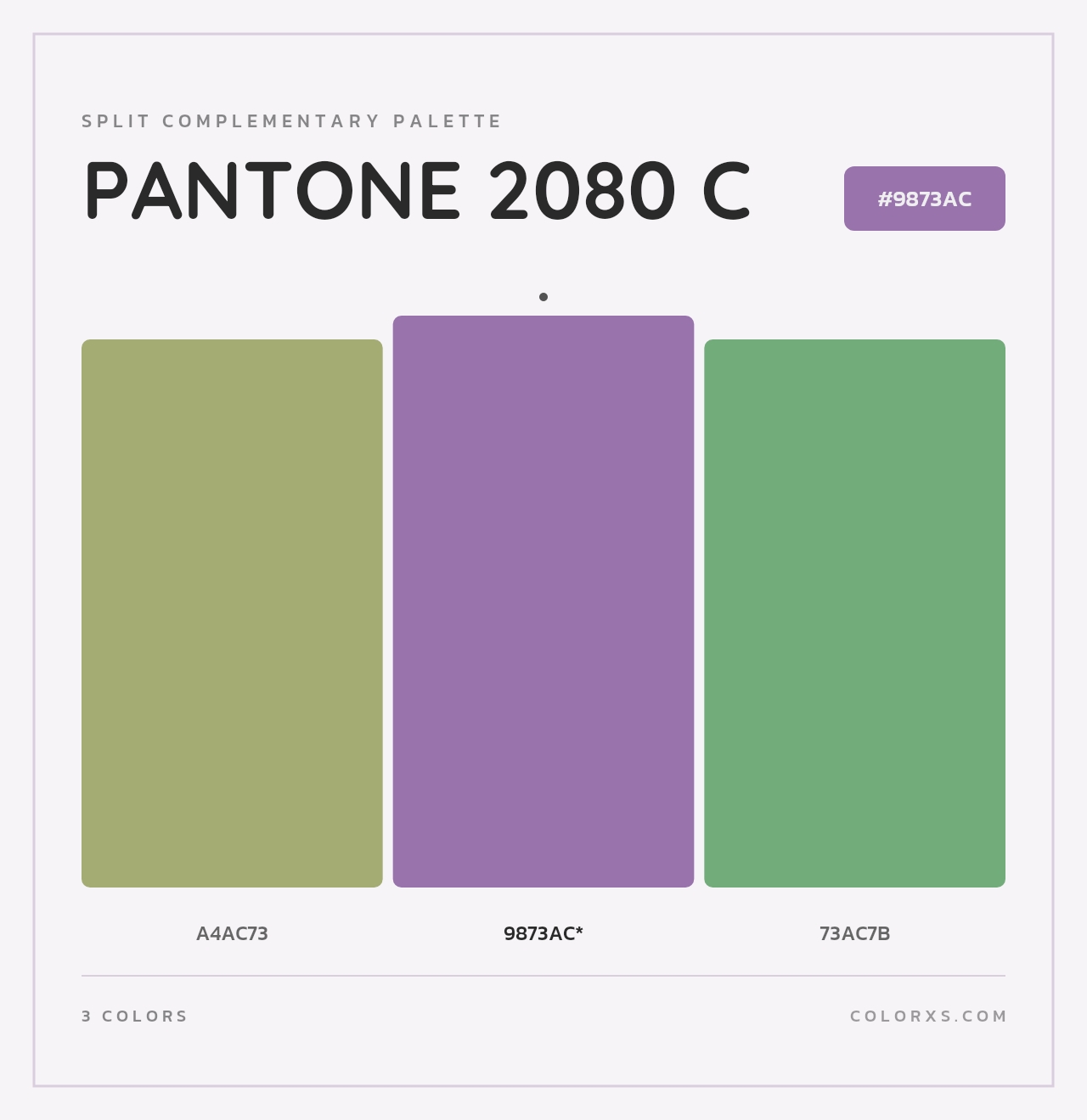 PANTONE 2080 C - Split-Complementary Color Palette