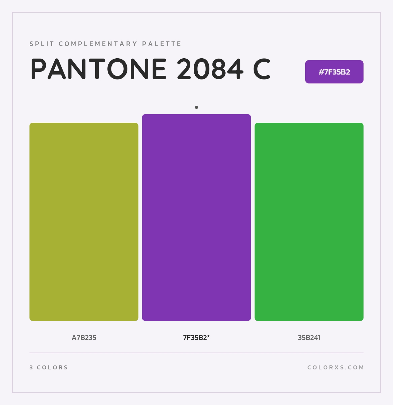 PANTONE 2084 C - Split-Complementary Color Palette