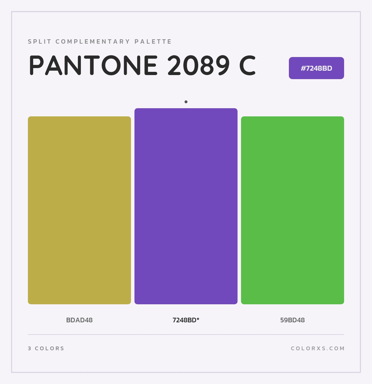 PANTONE 2089 C - Split-Complementary Color Palette