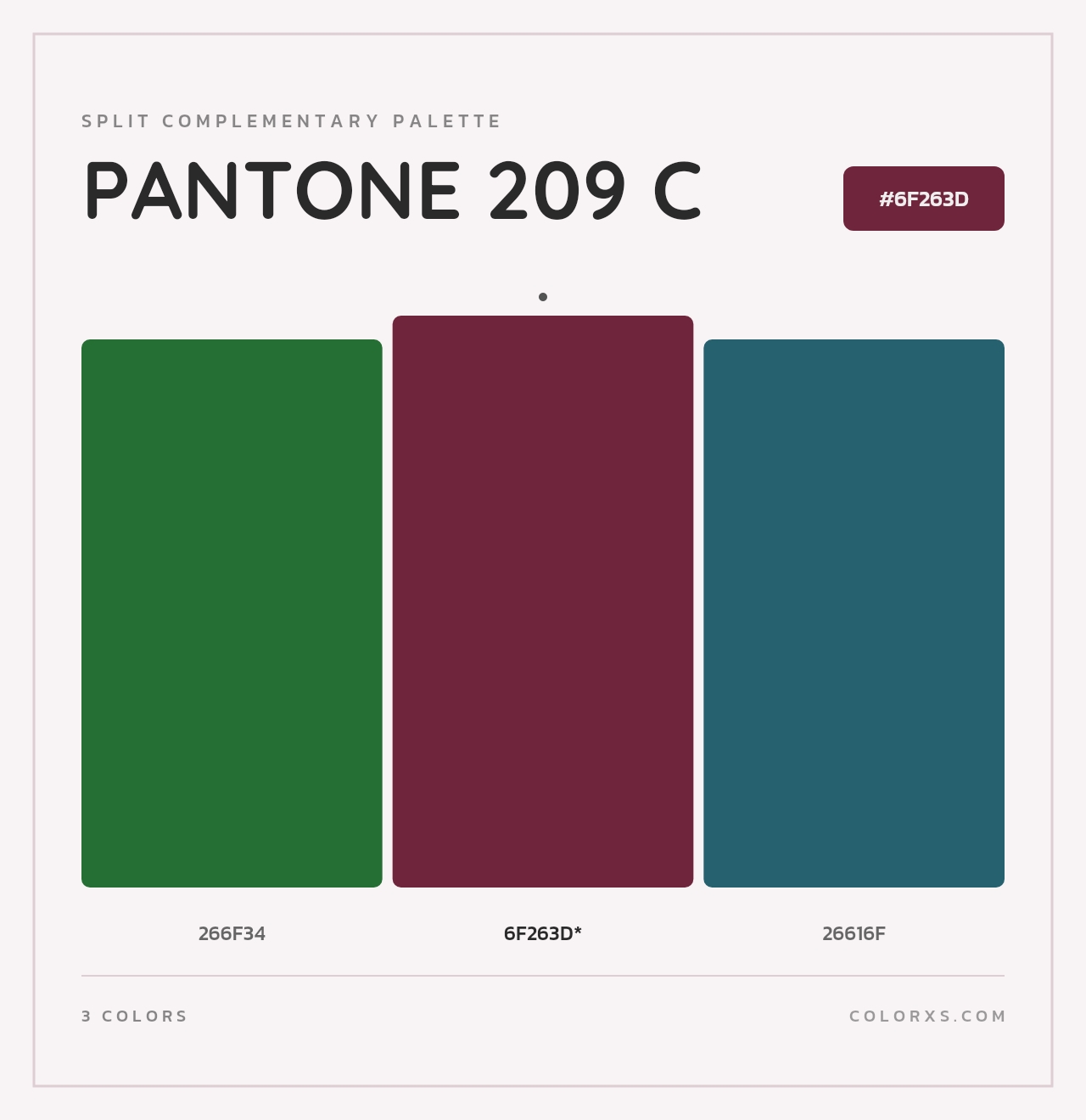 PANTONE 209 C - Split-Complementary Color Palette