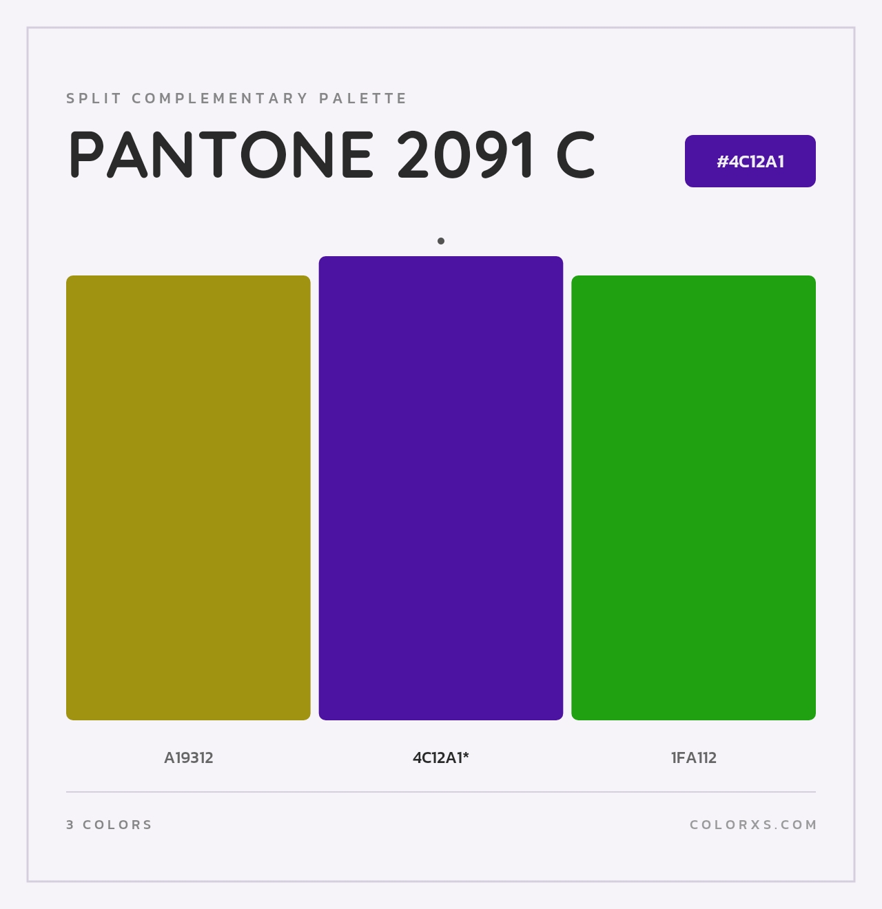 PANTONE 2091 C - Split-Complementary Color Palette