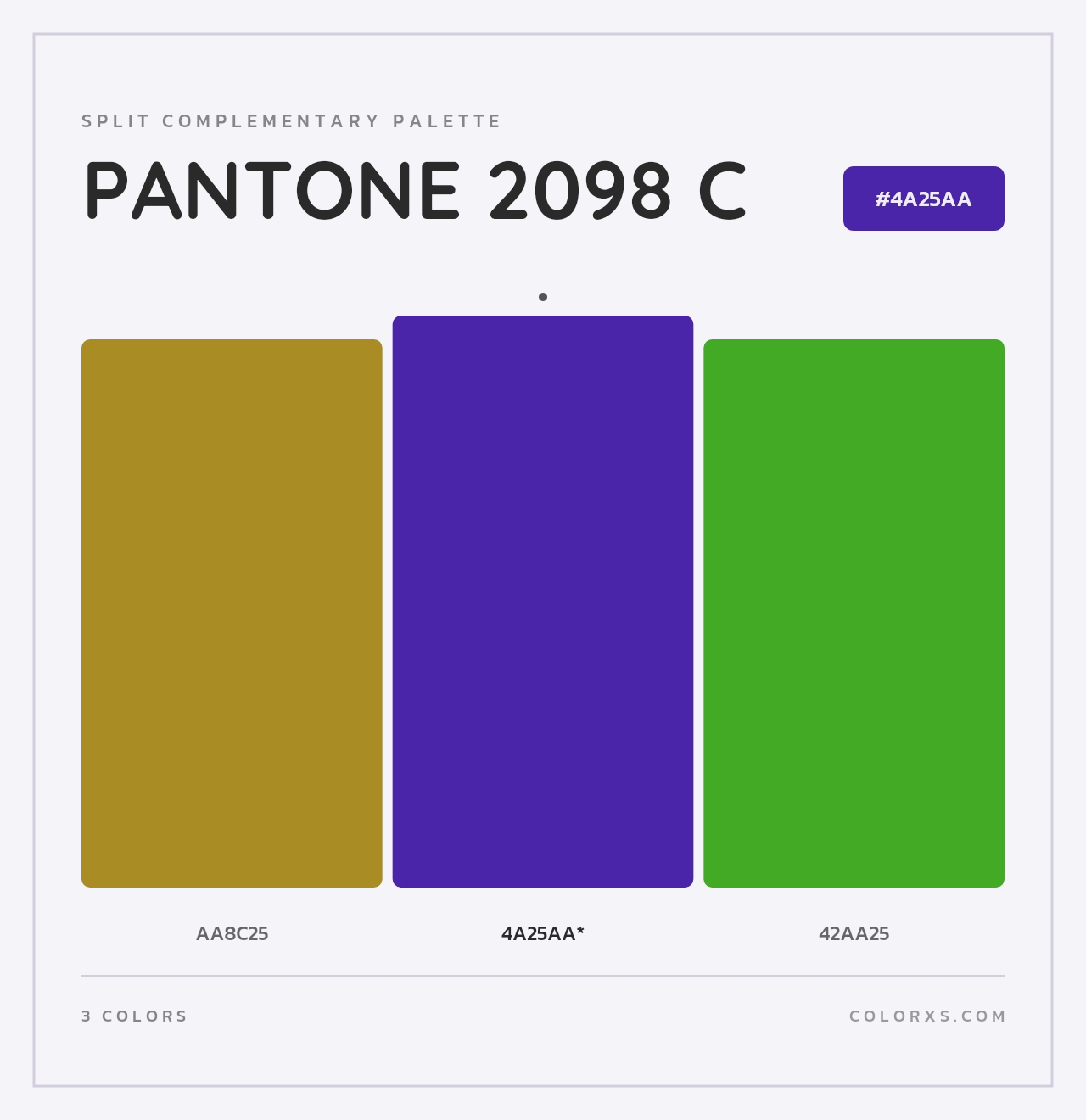 PANTONE 2098 C - Split-Complementary Color Palette