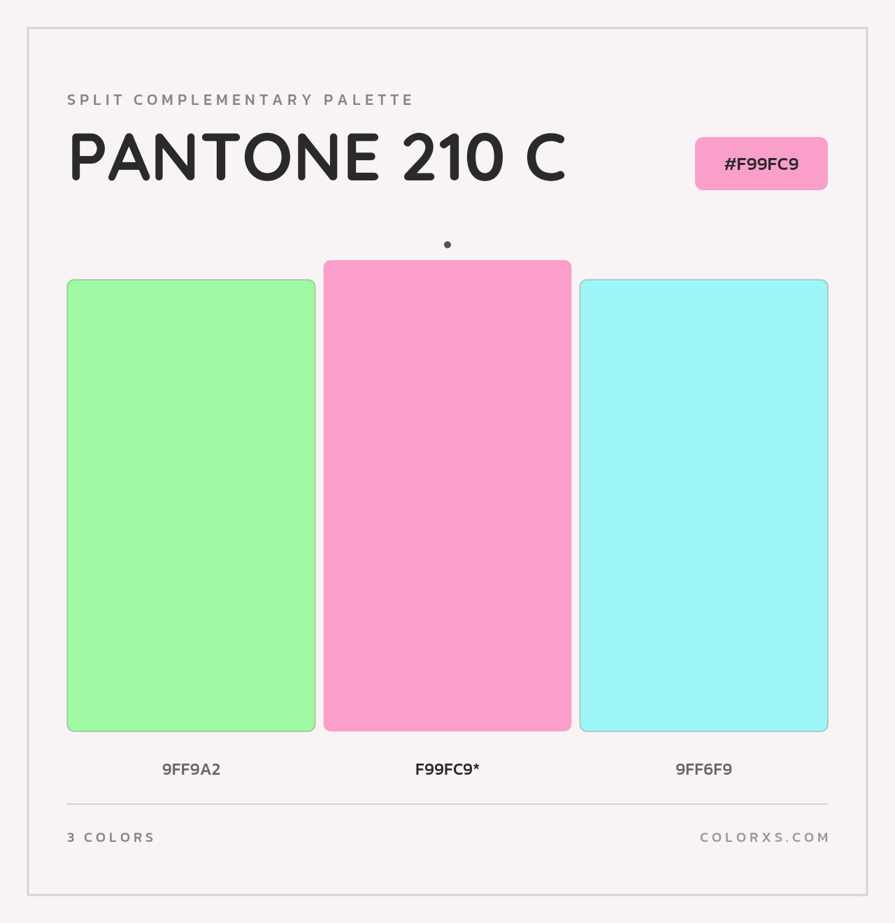 PANTONE 210 C - Split-Complementary Color Palette