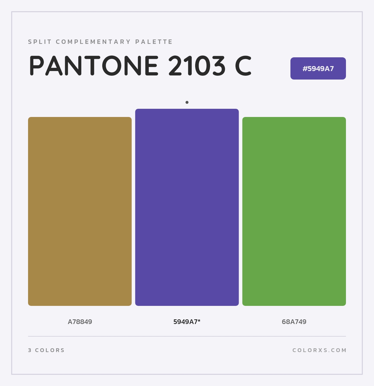 PANTONE 2103 C - Split-Complementary Color Palette