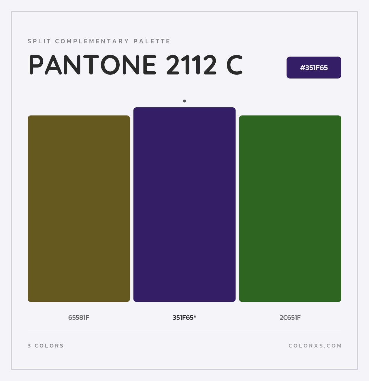 PANTONE 2112 C - Split-Complementary Color Palette