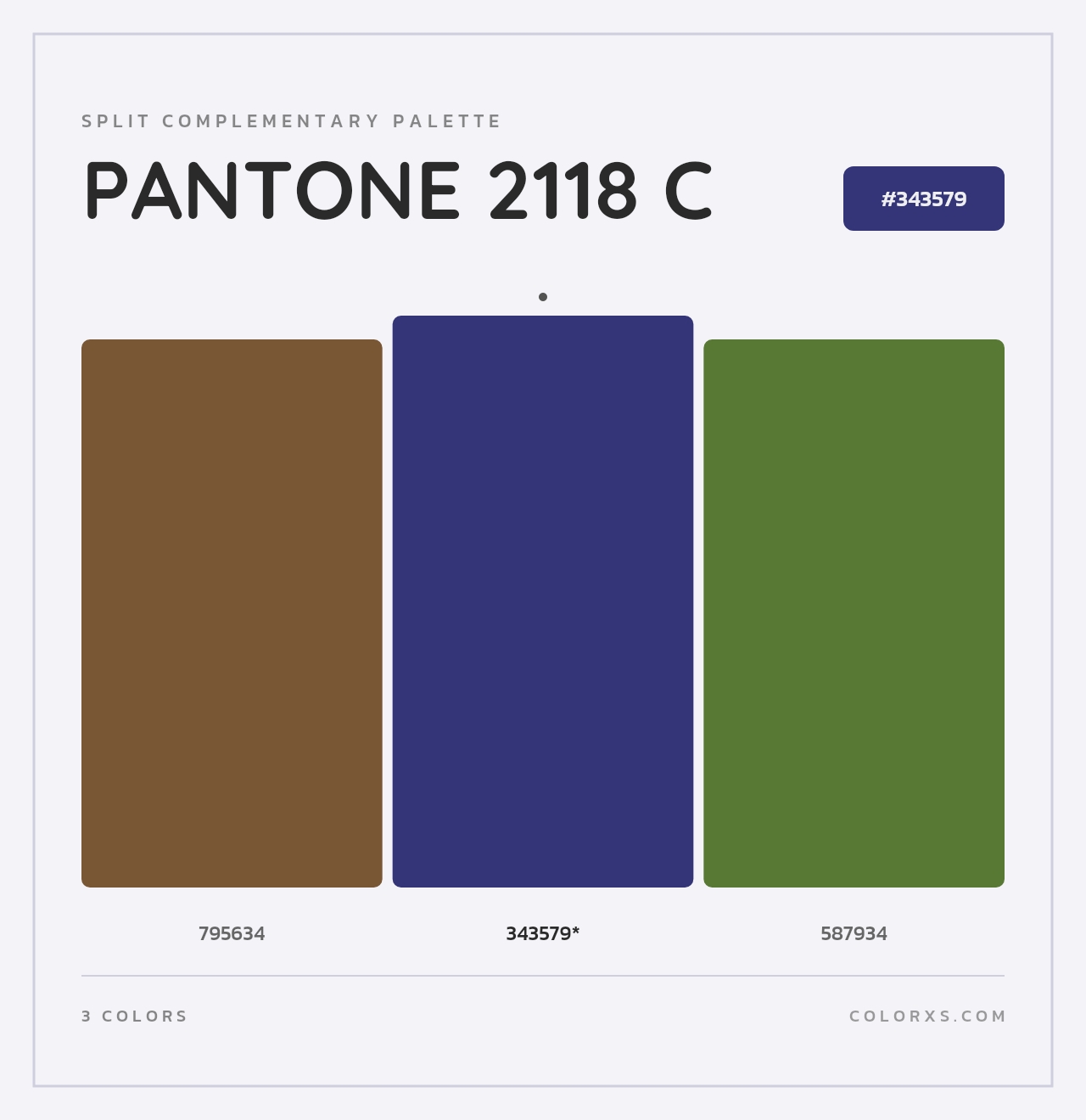 PANTONE 2118 C - Split-Complementary Color Palette