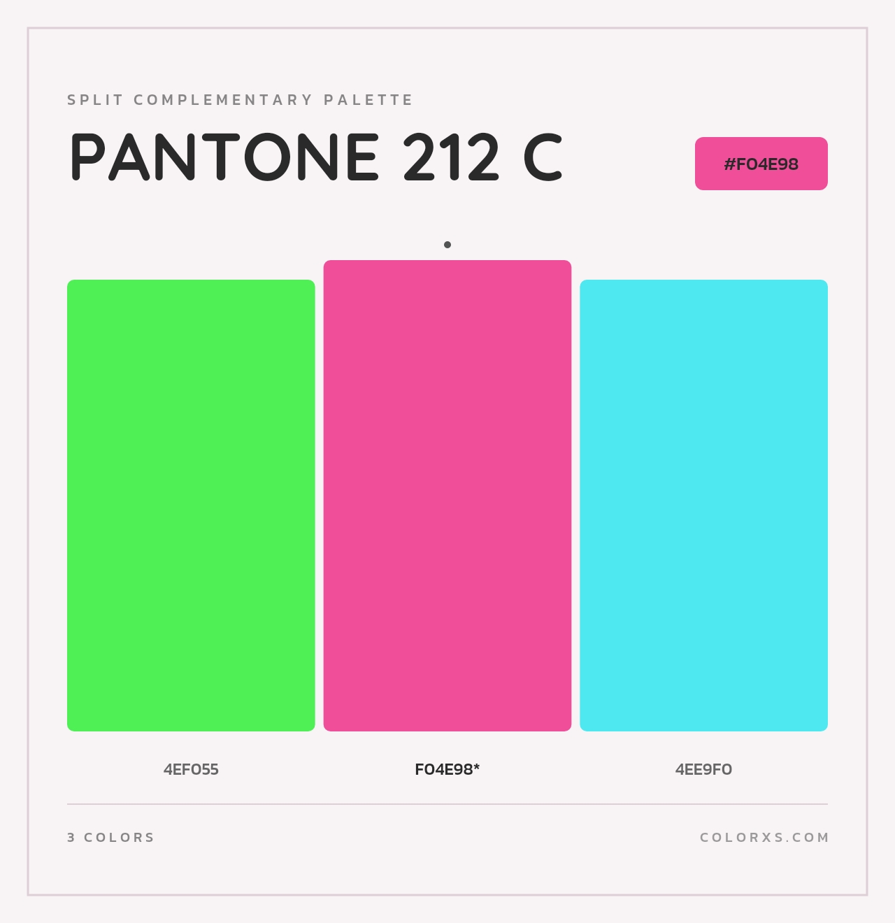 PANTONE 212 C - Split-Complementary Color Palette