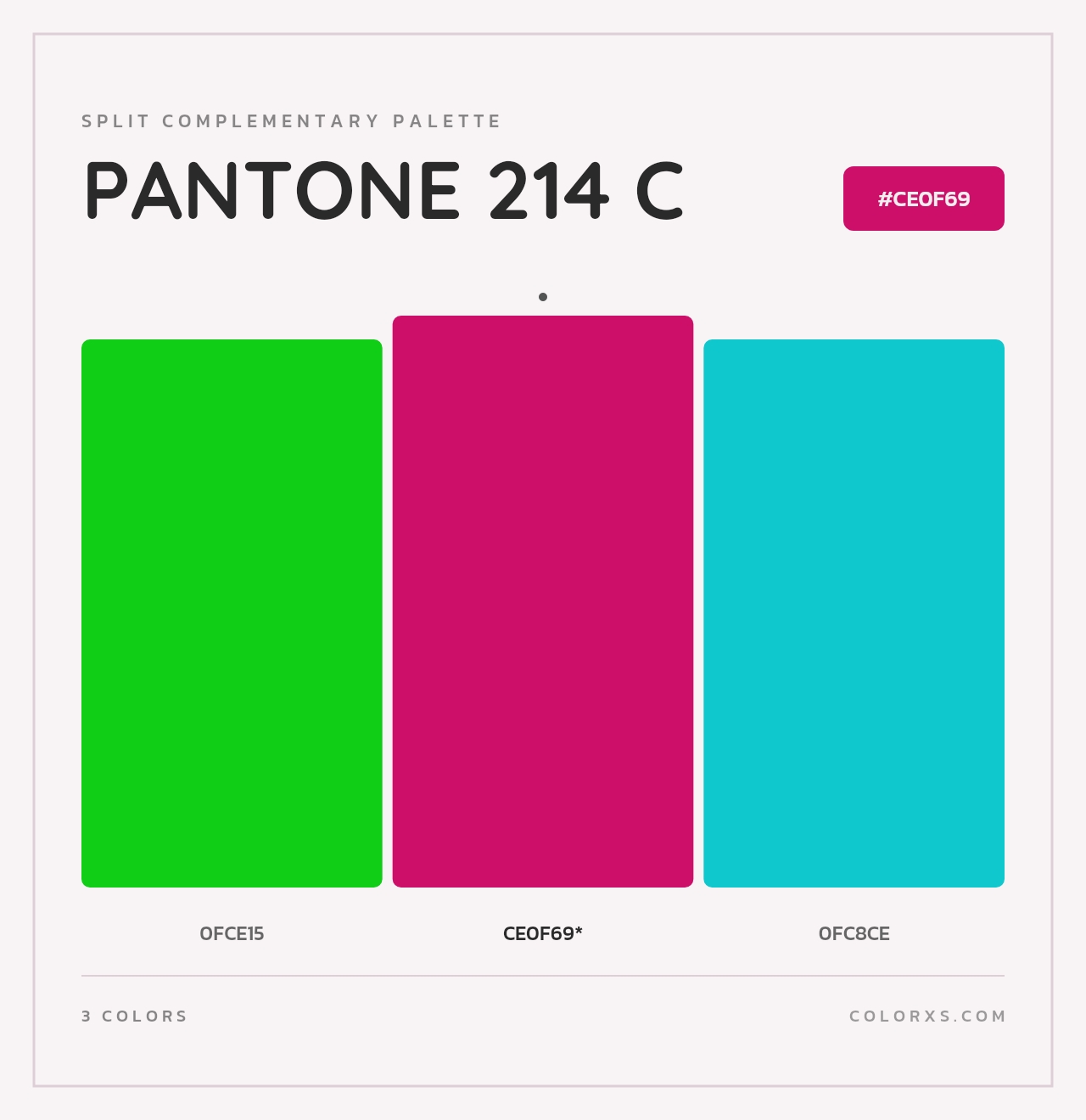 PANTONE 214 C - Split-Complementary Color Palette