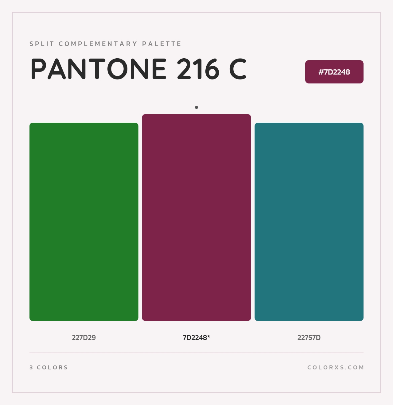 PANTONE 216 C - Split-Complementary Color Palette