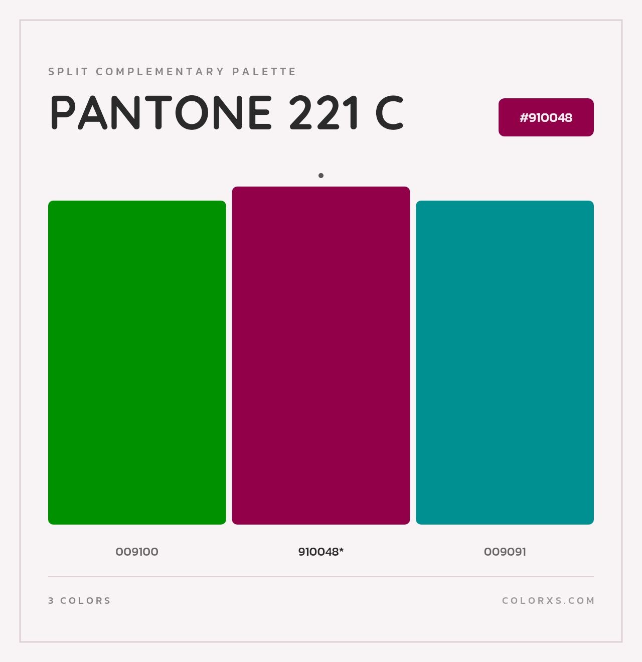 PANTONE 221 C - Split-Complementary Color Palette