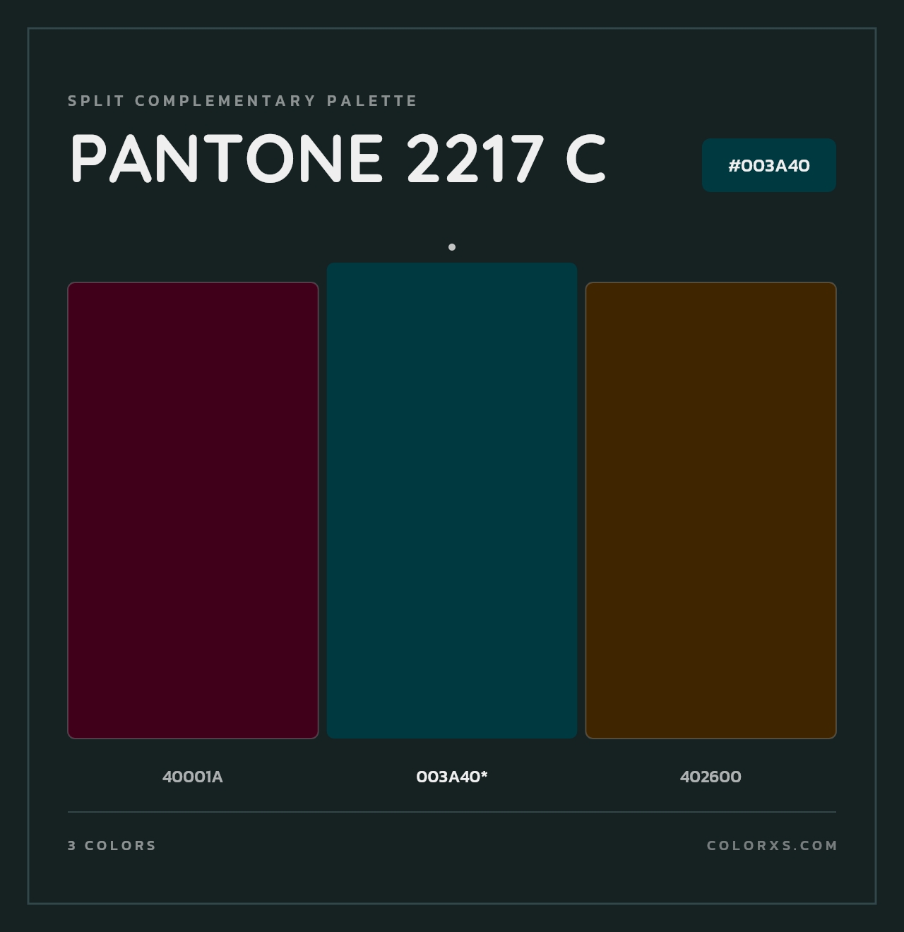 PANTONE 2217 C - Split-Complementary Color Palette
