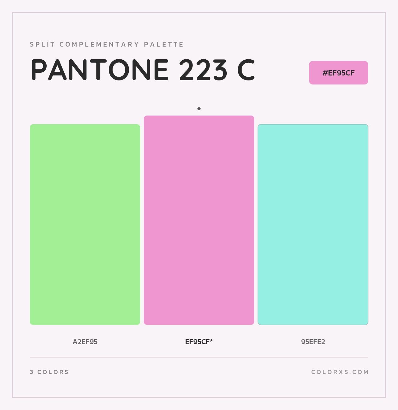 PANTONE 223 C - Split-Complementary Color Palette