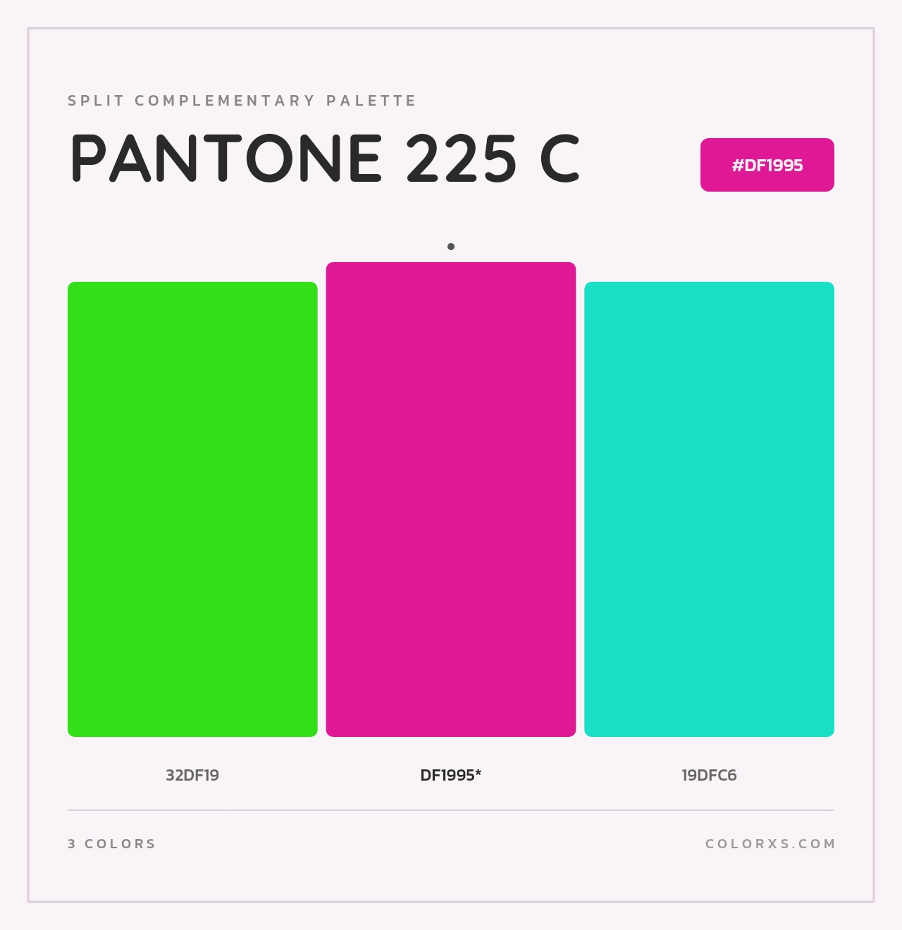 PANTONE 225 C - Split-Complementary Color Palette