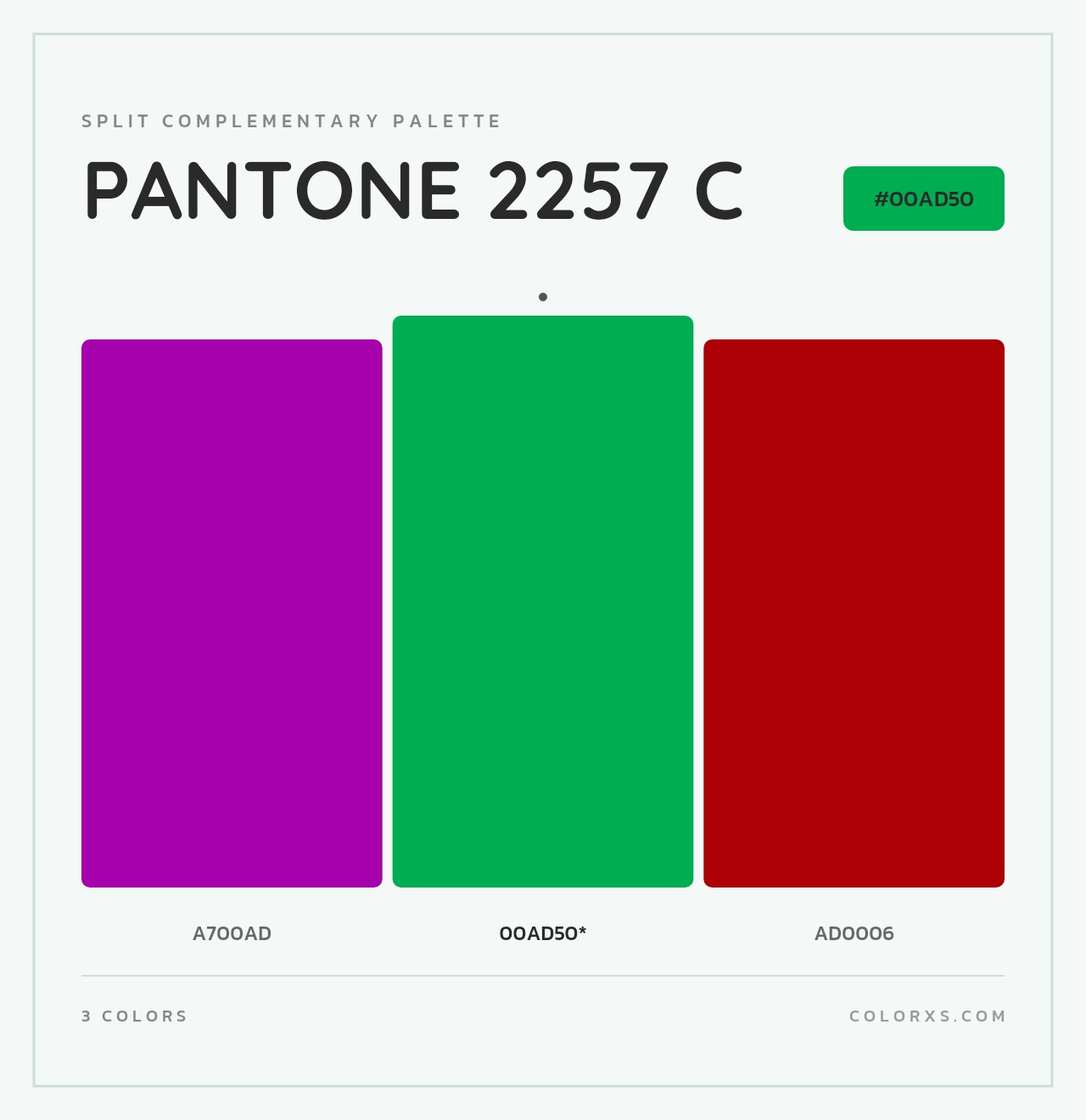 PANTONE 2257 C - Split-Complementary Color Palette