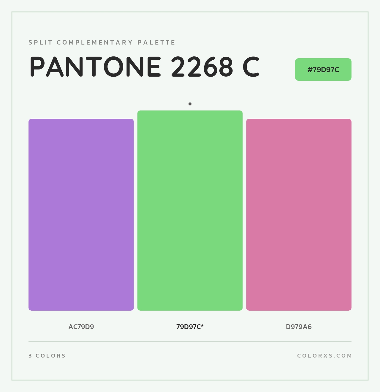 PANTONE 2268 C - Split-Complementary Color Palette
