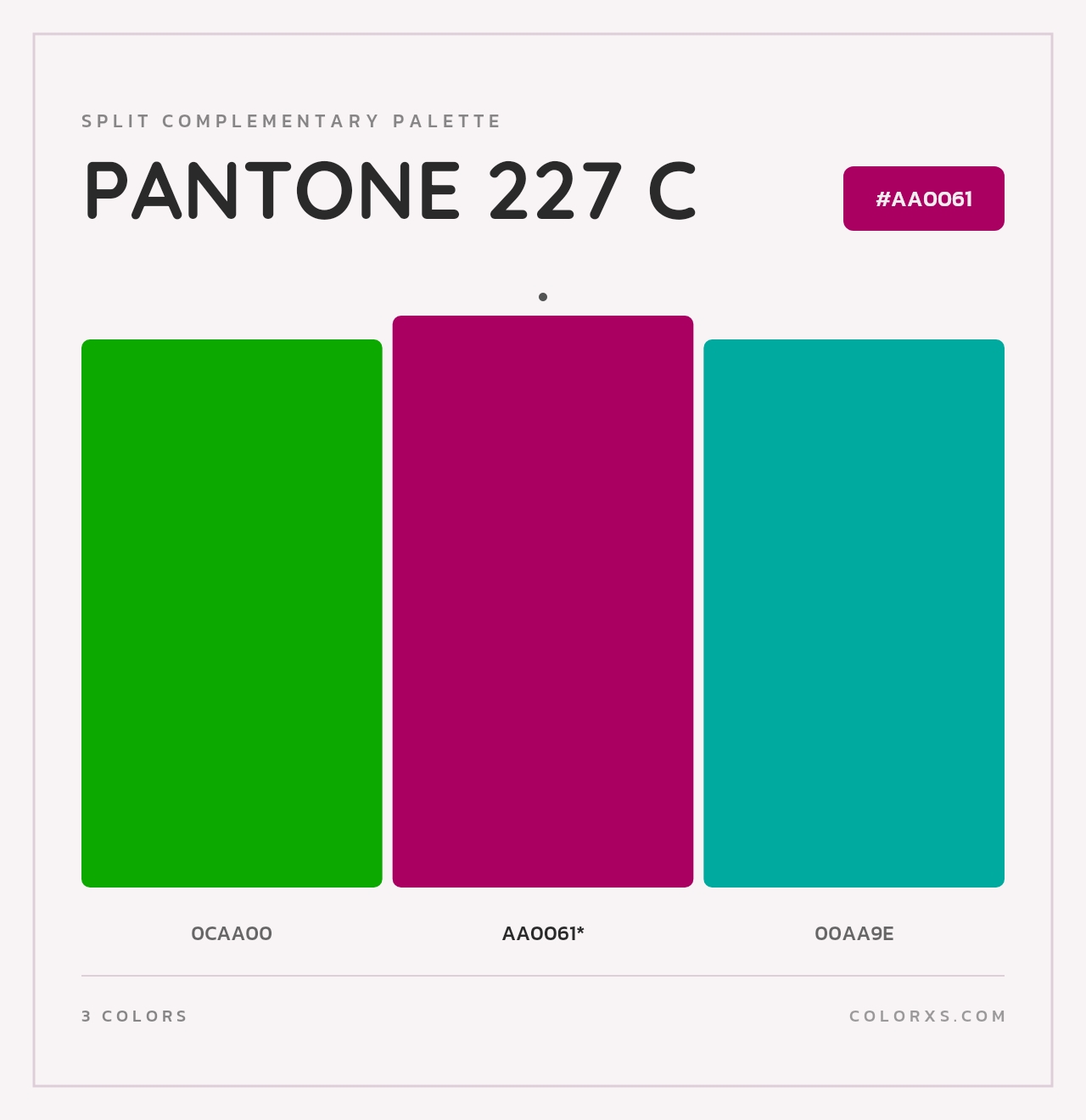 PANTONE 227 C - Split-Complementary Color Palette