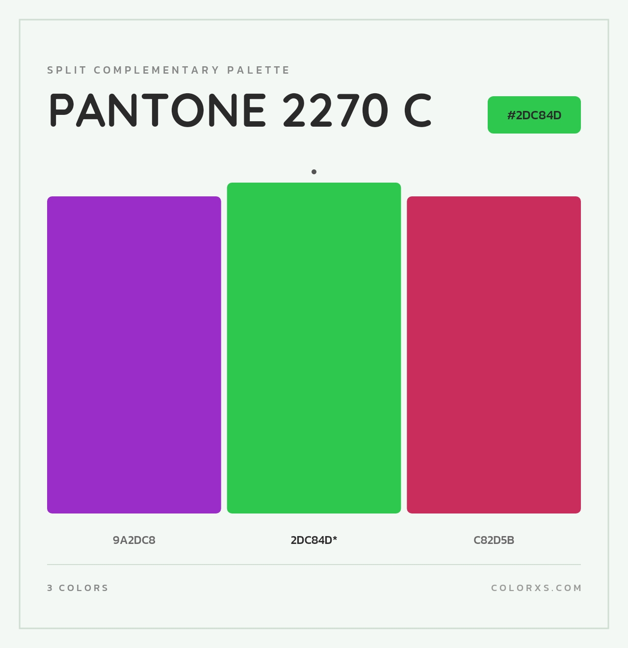 PANTONE 2270 C - Split-Complementary Color Palette