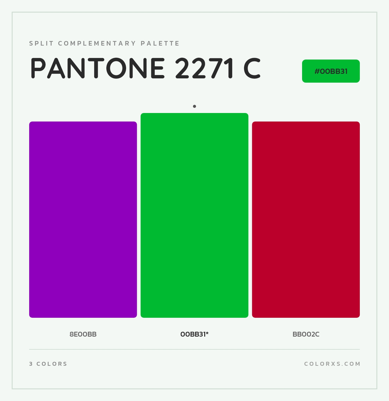 PANTONE 2271 C - Split-Complementary Color Palette