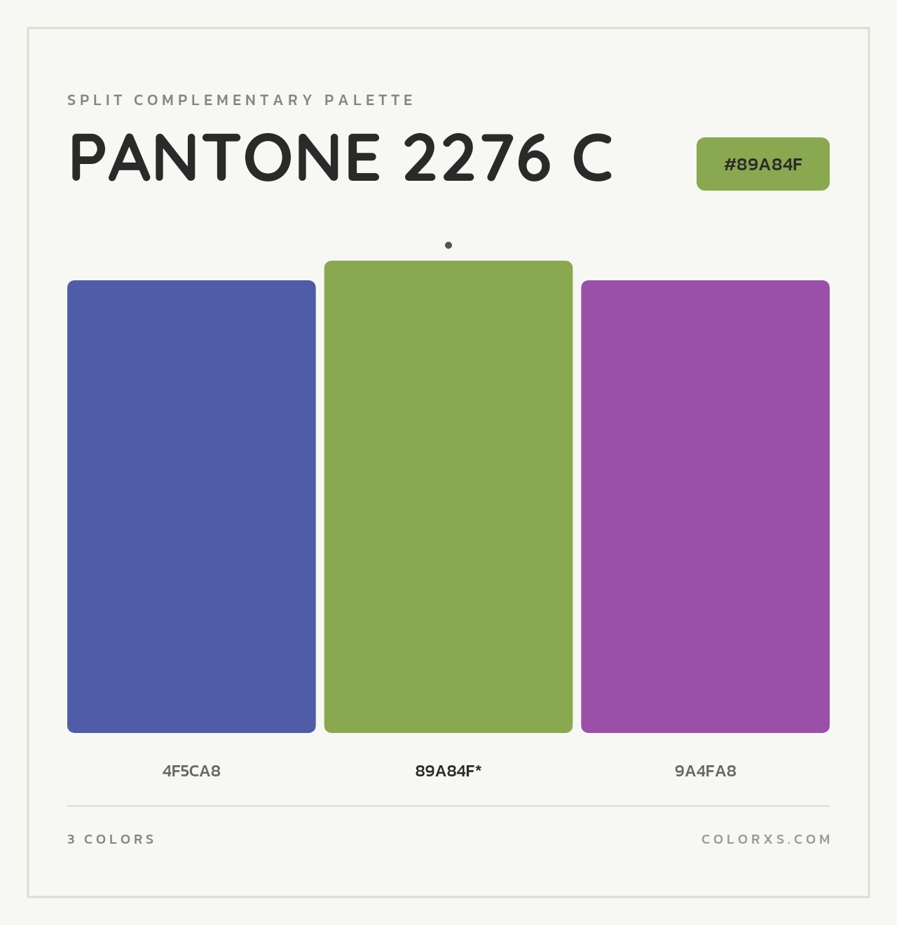 PANTONE 2276 C - Split-Complementary Color Palette