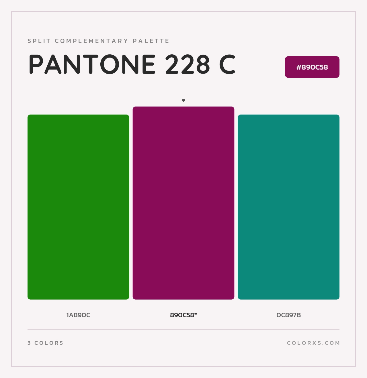PANTONE 228 C - Split-Complementary Color Palette