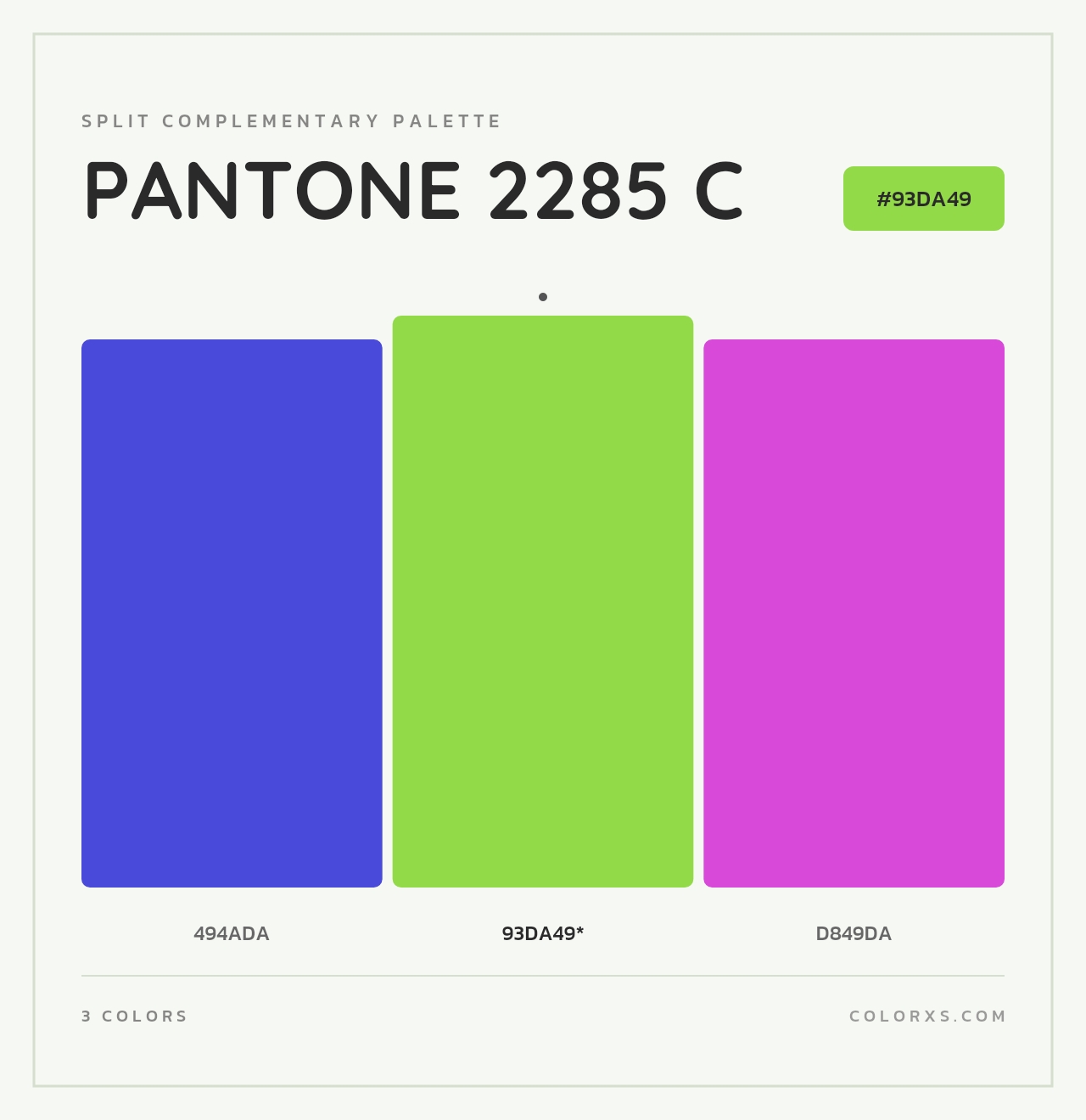 PANTONE 2285 C - Split-Complementary Color Palette