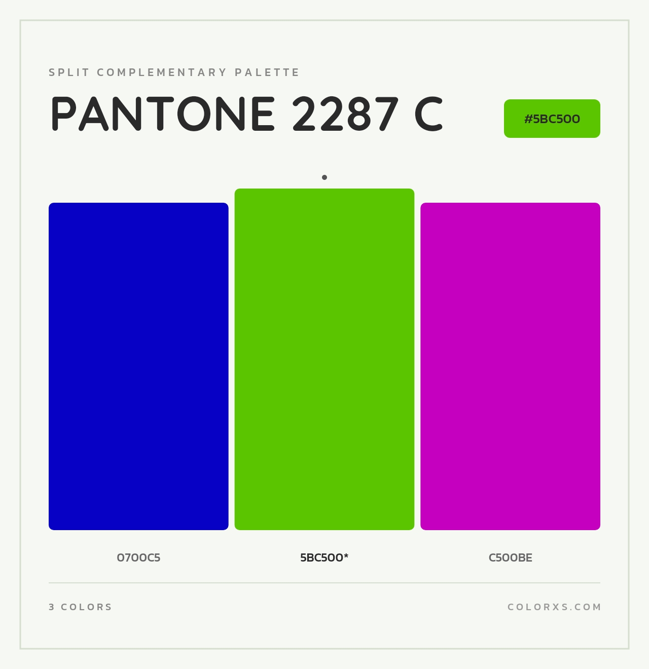PANTONE 2287 C - Split-Complementary Color Palette