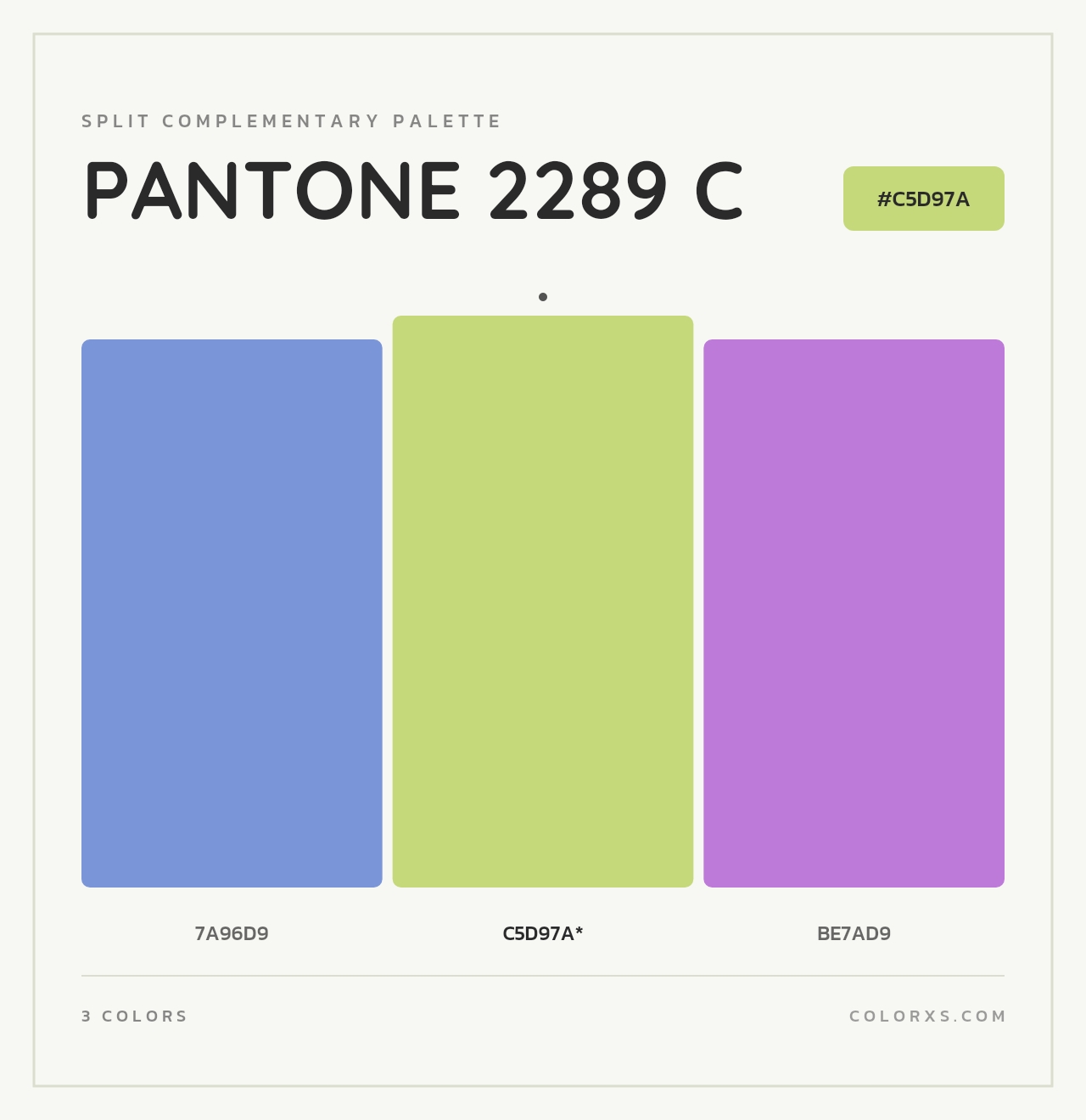 PANTONE 2289 C - Split-Complementary Color Palette