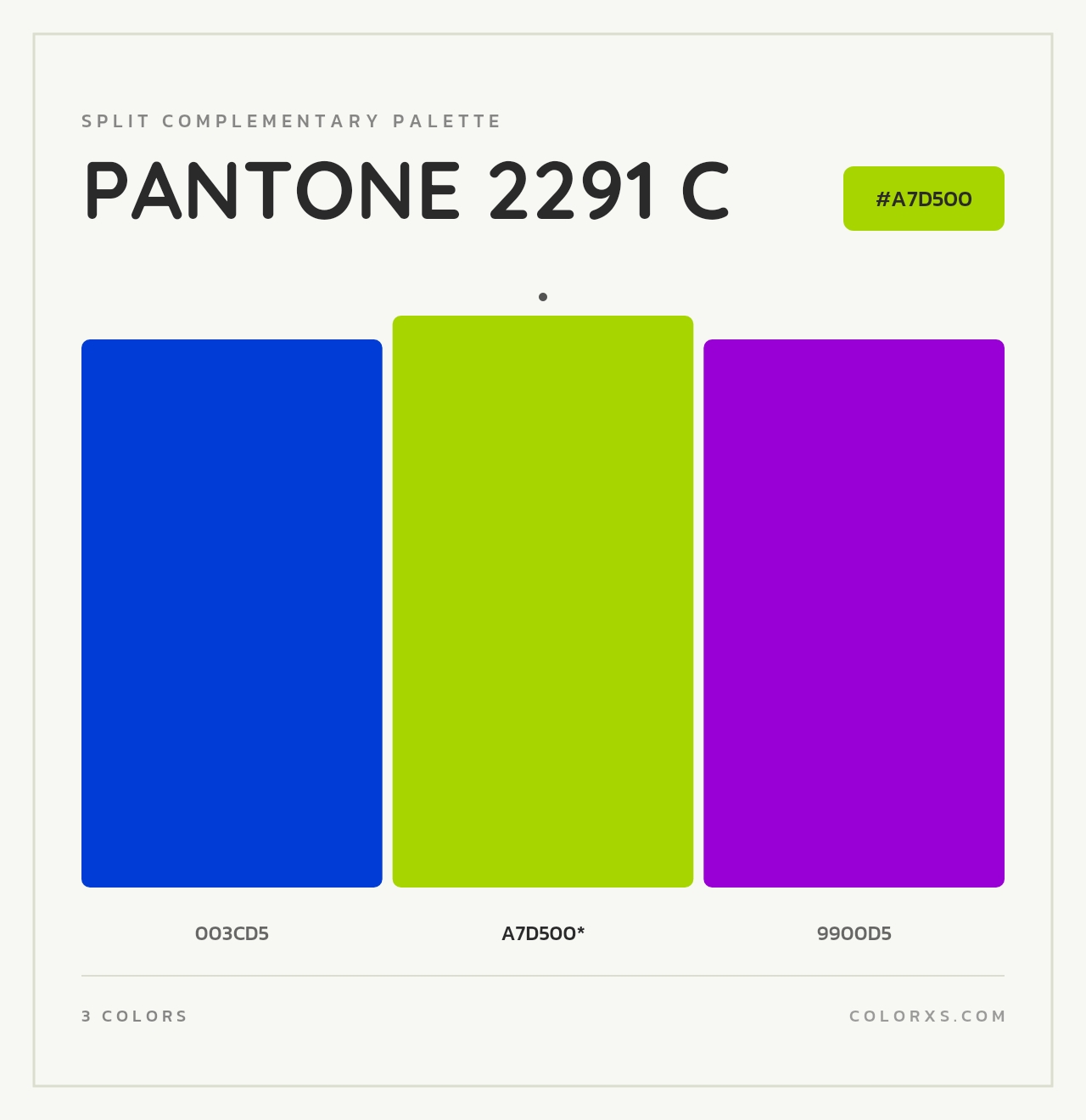 PANTONE 2291 C - Split-Complementary Color Palette