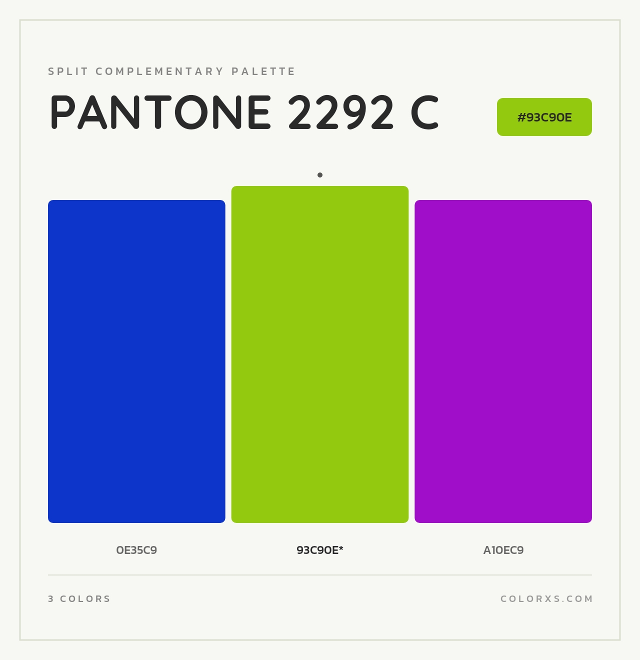 PANTONE 2292 C - Split-Complementary Color Palette