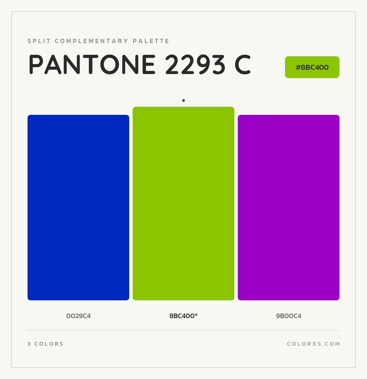 PANTONE 2293 C - Split-Complementary Color Palette