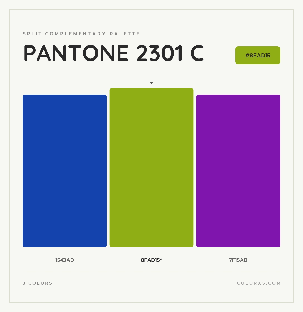 PANTONE 2301 C - Split-Complementary Color Palette