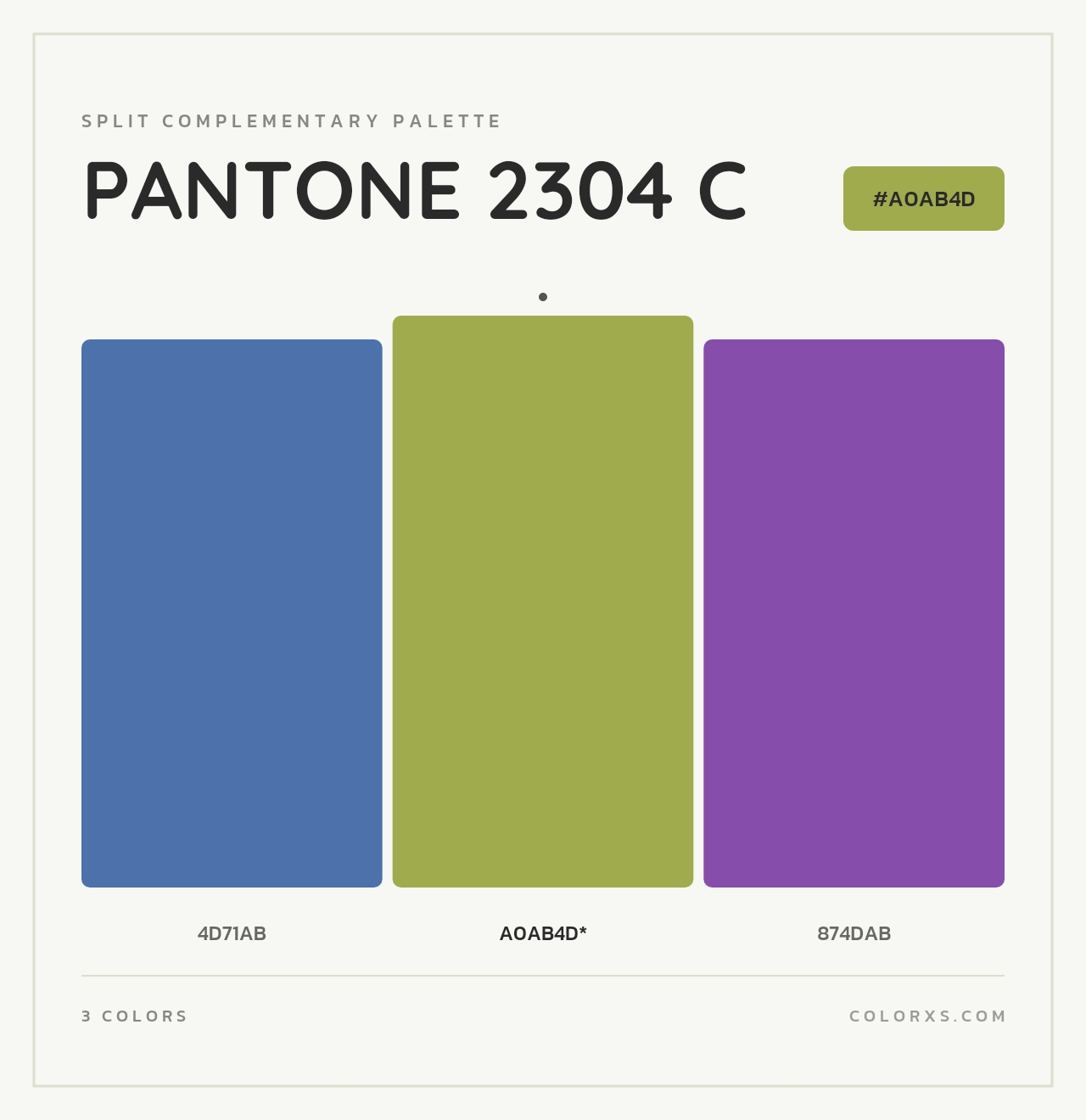PANTONE 2304 C - Split-Complementary Color Palette