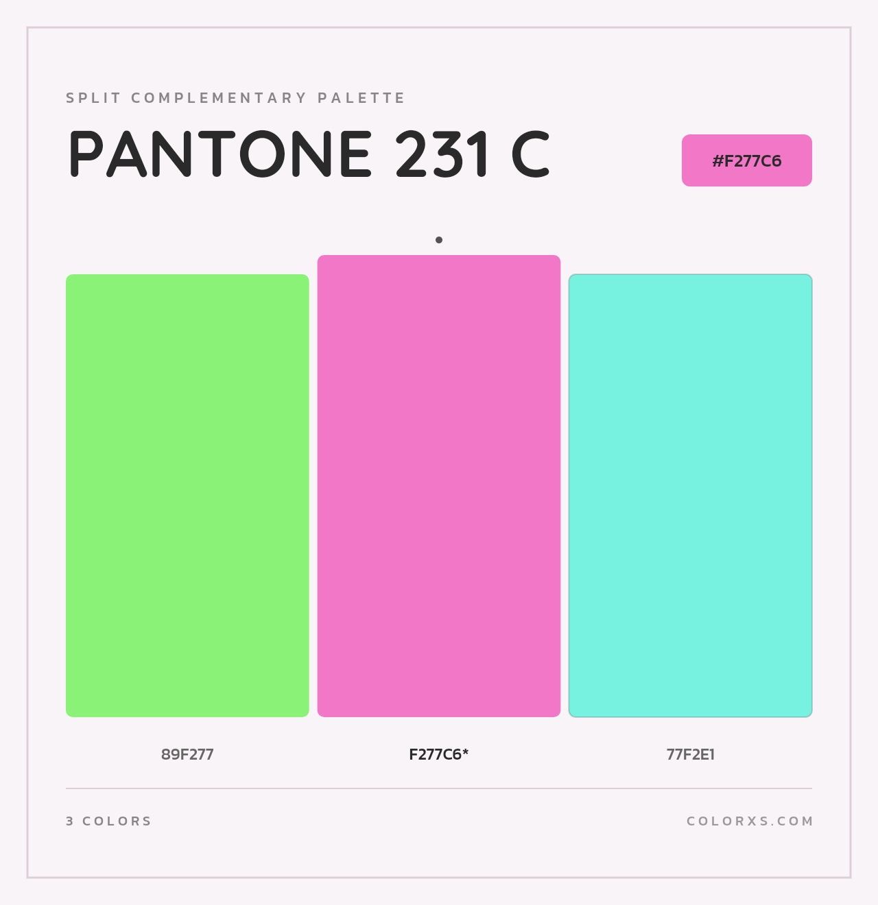 PANTONE 231 C - Split-Complementary Color Palette