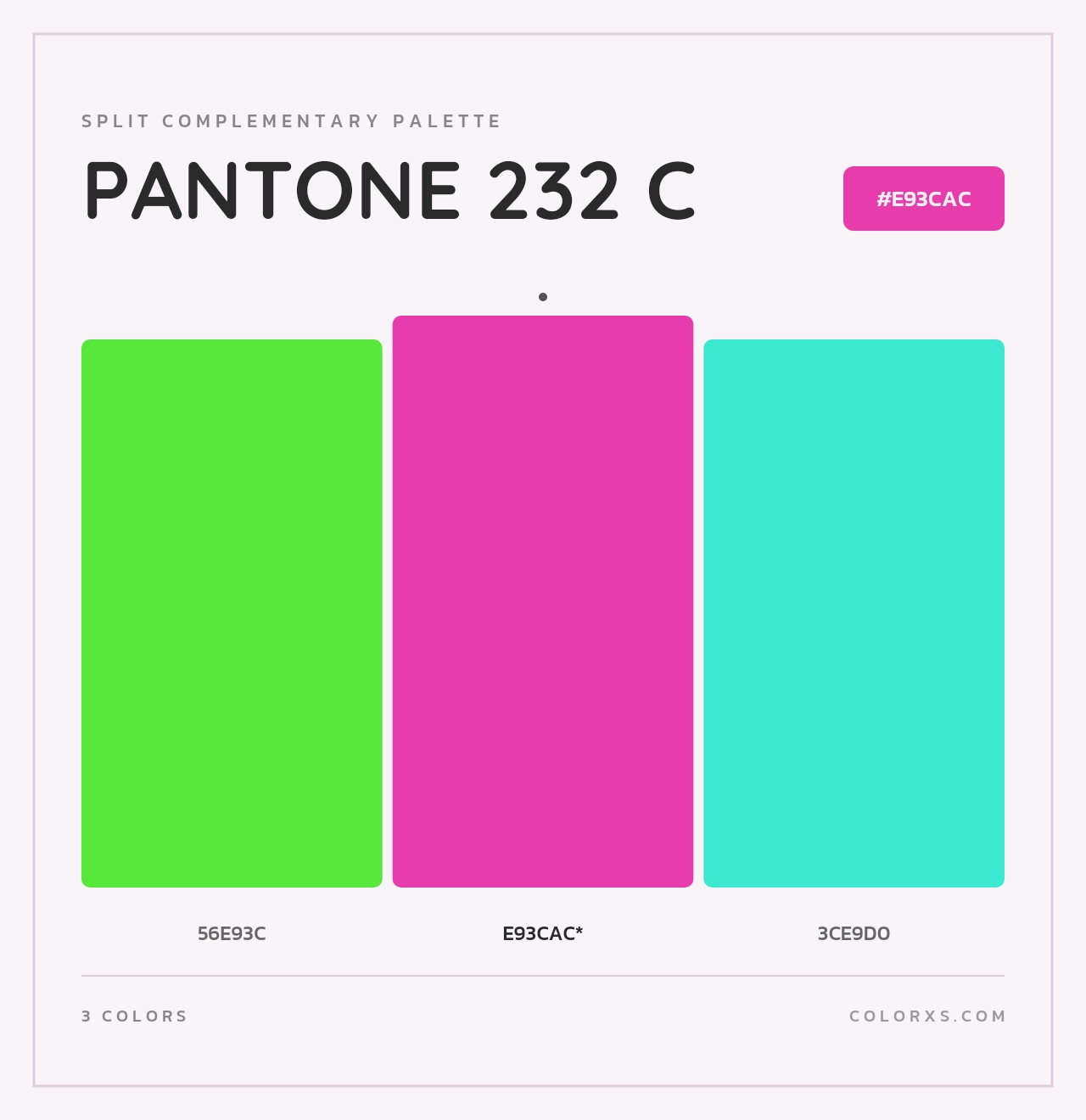 PANTONE 232 C - Split-Complementary Color Palette