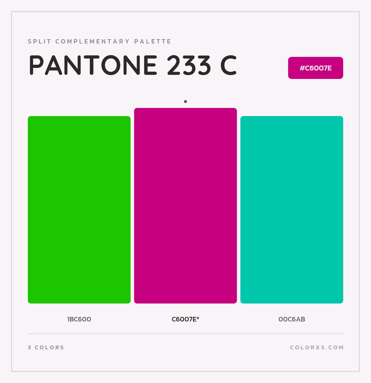 PANTONE 233 C - Split-Complementary Color Palette