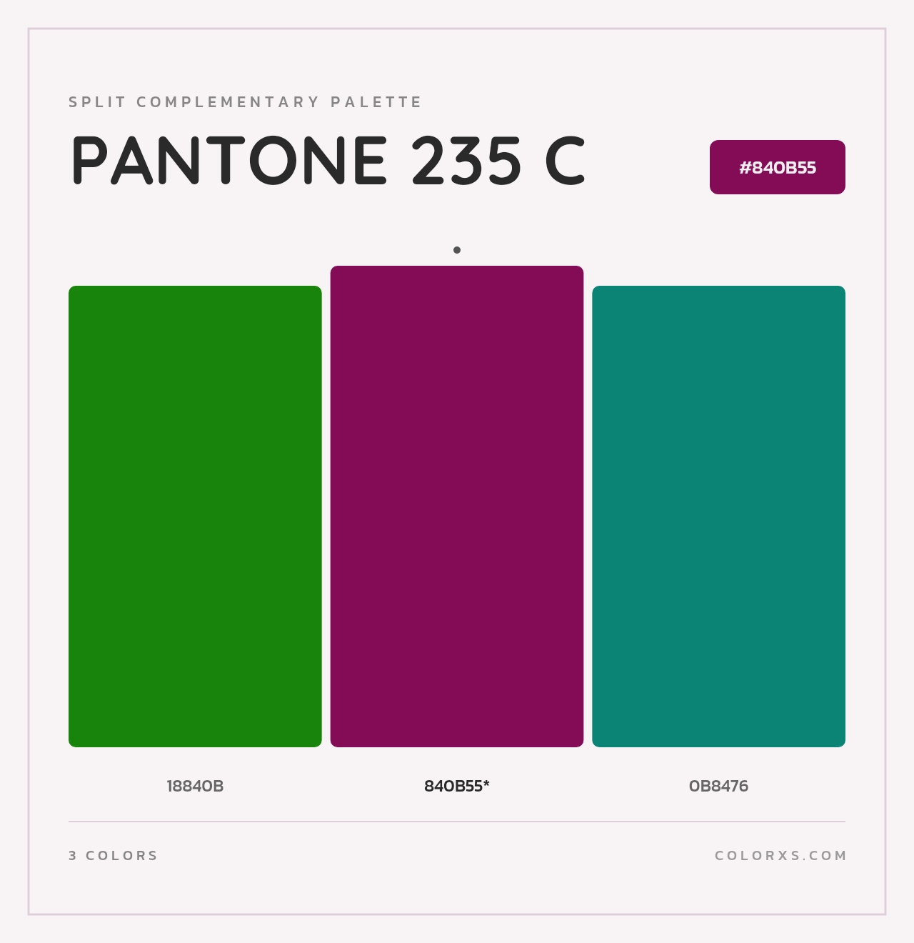 PANTONE 235 C - Split-Complementary Color Palette