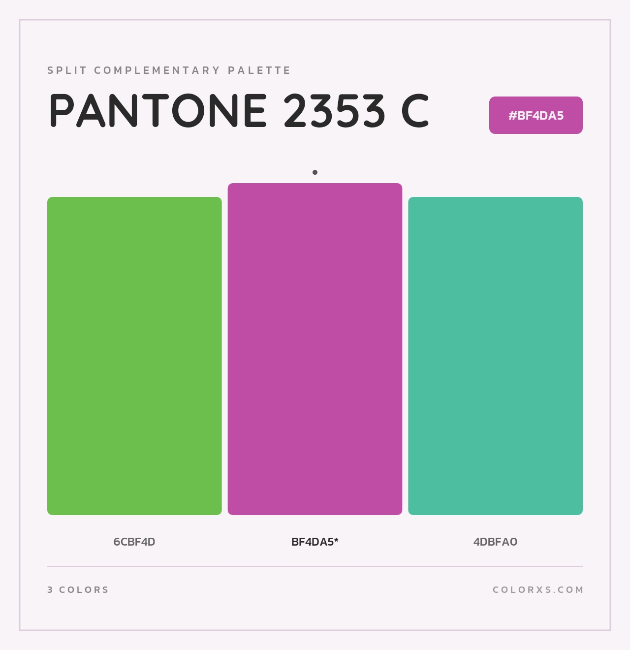 PANTONE 2353 C - Split-Complementary Color Palette