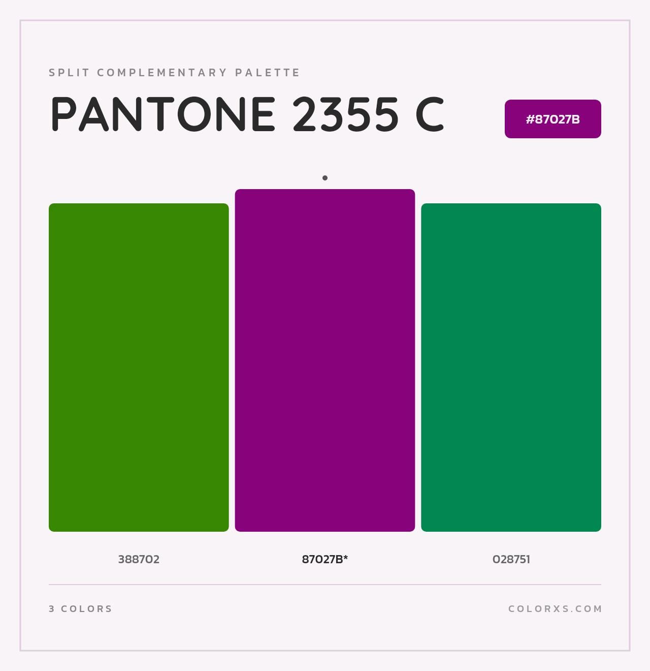 PANTONE 2355 C - Split-Complementary Color Palette