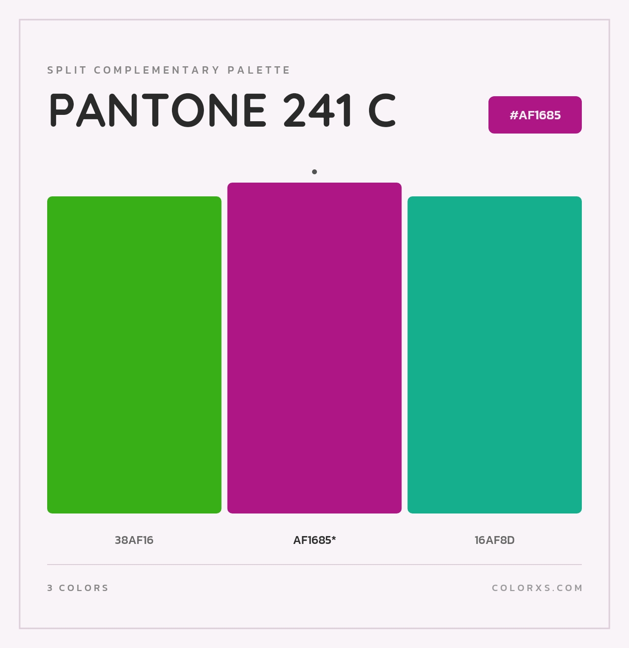 PANTONE 241 C - Split-Complementary Color Palette