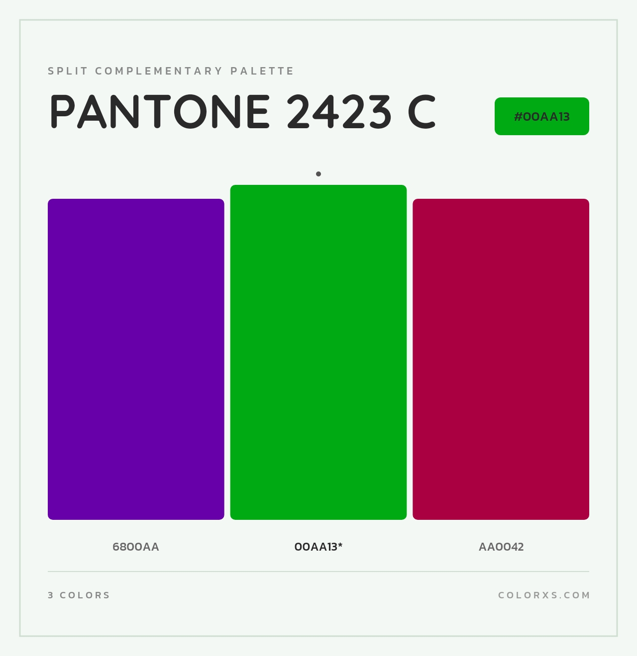 PANTONE 2423 C - Split-Complementary Color Palette