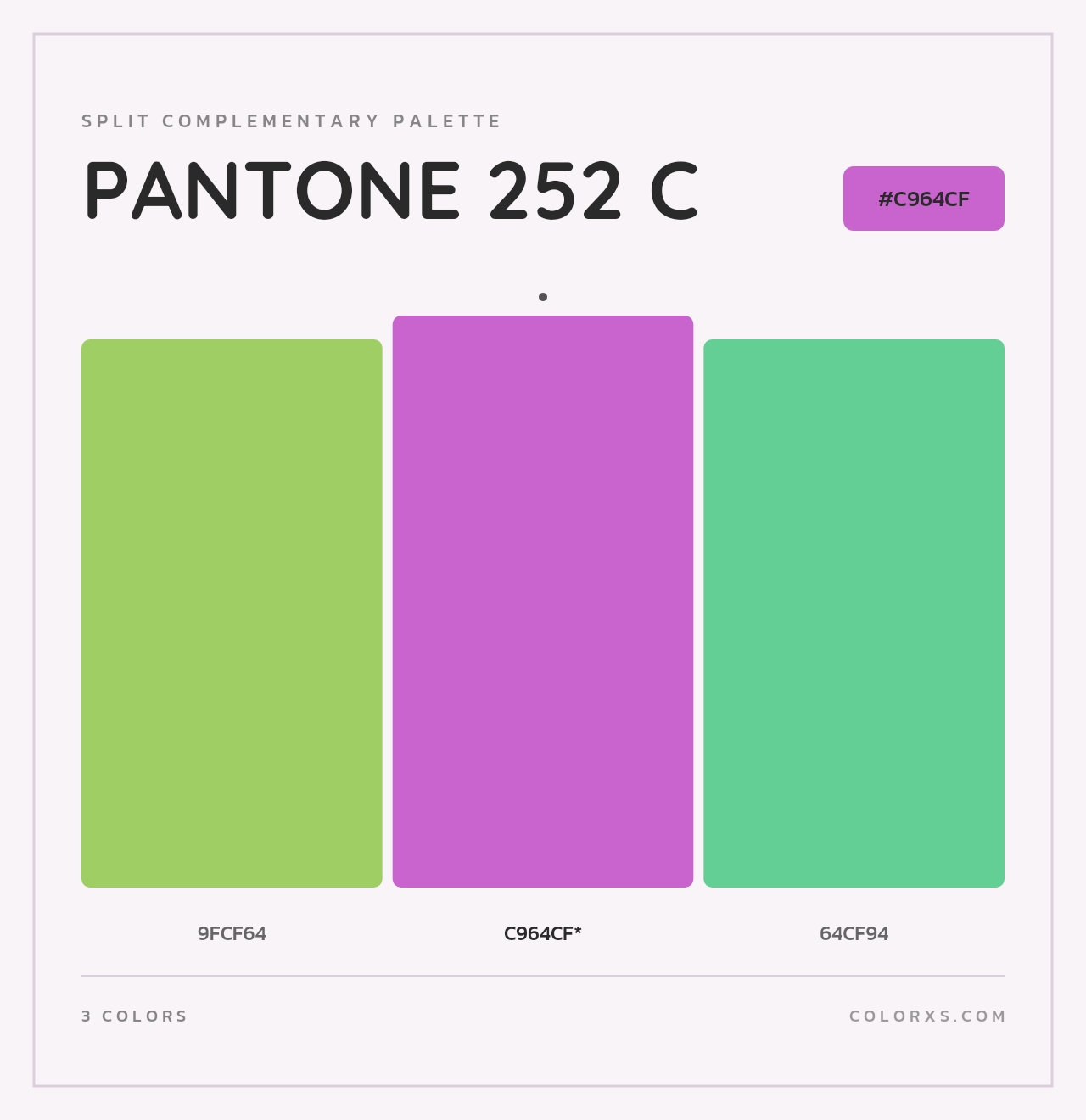 PANTONE 252 C - Split-Complementary Color Palette